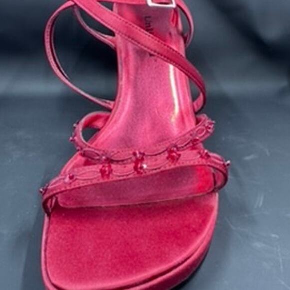 "UNLISTED" Strappy, Red, Chunky Heel, Bead Accents,Size 8,Dark Romance,Y2K,Dance - Picture 6 of 16